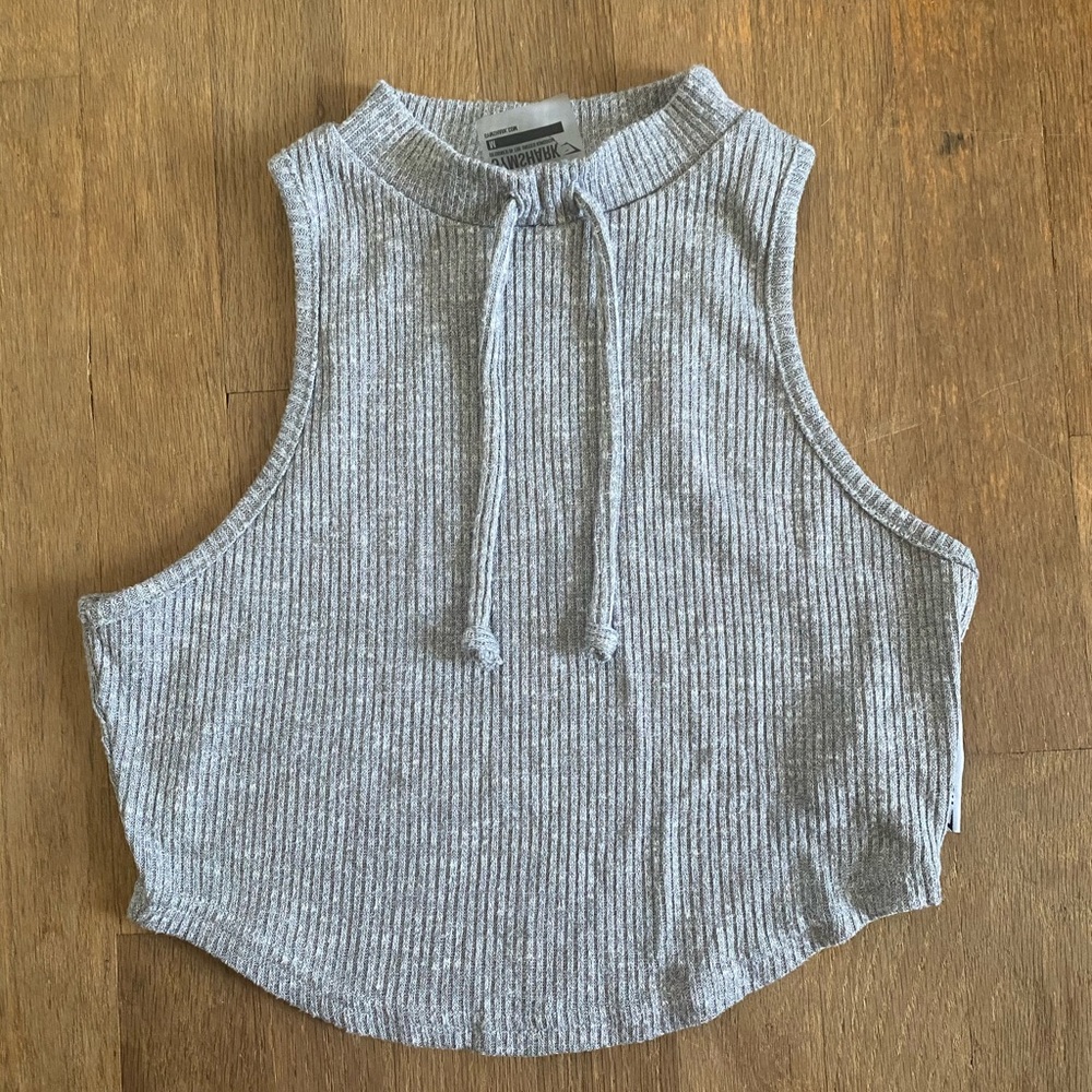 Cropped, high neck sweater